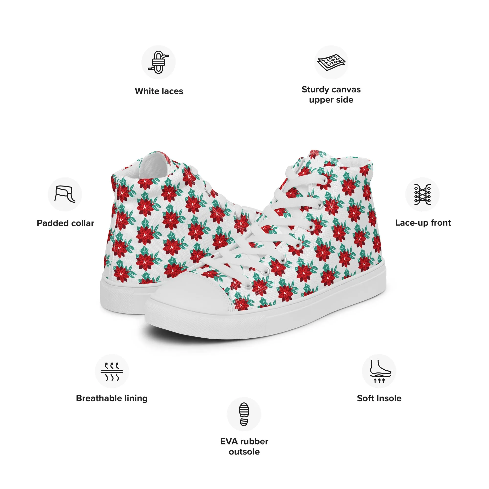 Men Christmas High Top Canvas Shoes (Glamourange Holiday Magic Canvas Shoes For Men - 0017)