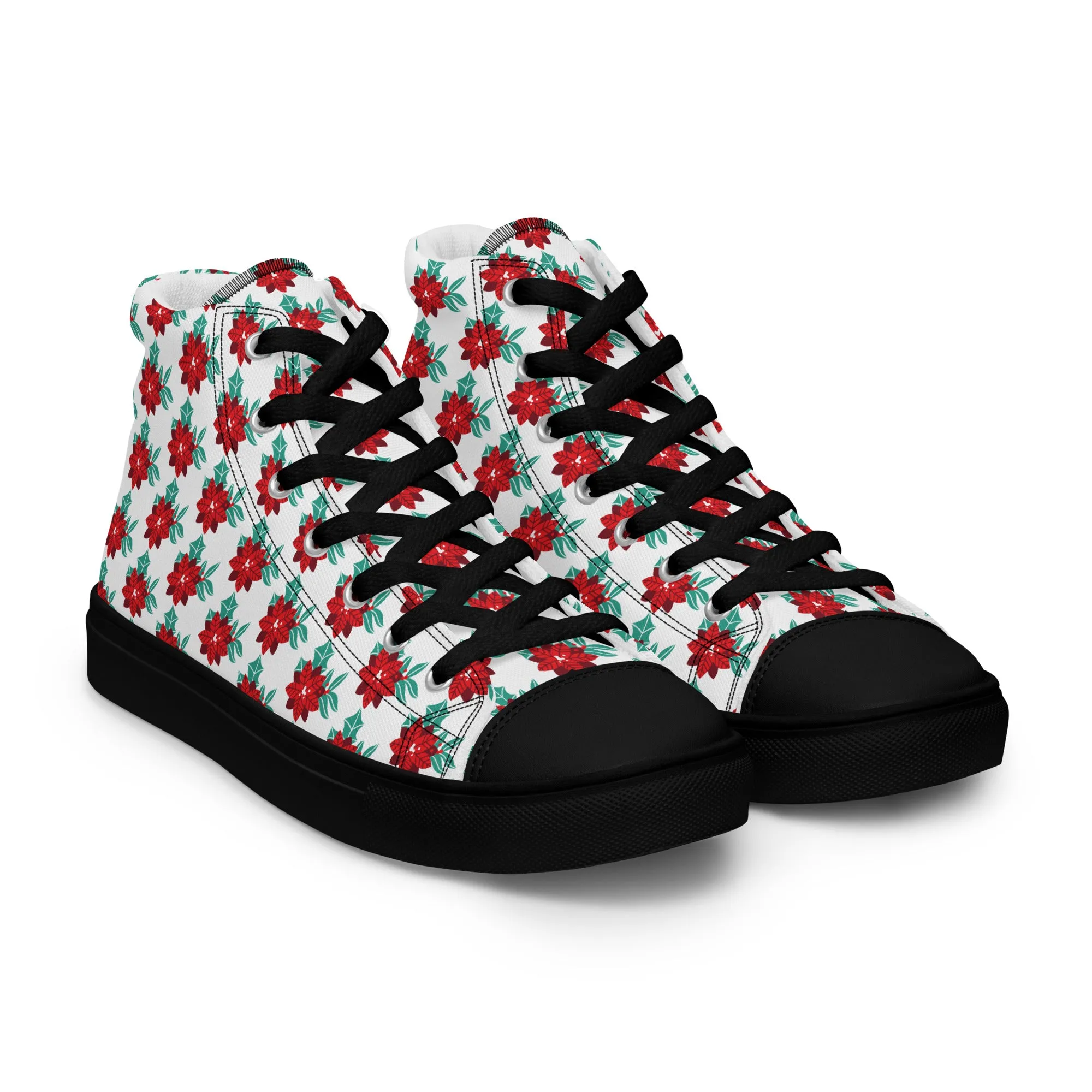 Men Christmas High Top Canvas Shoes (Glamourange Holiday Magic Canvas Shoes For Men - 0017)