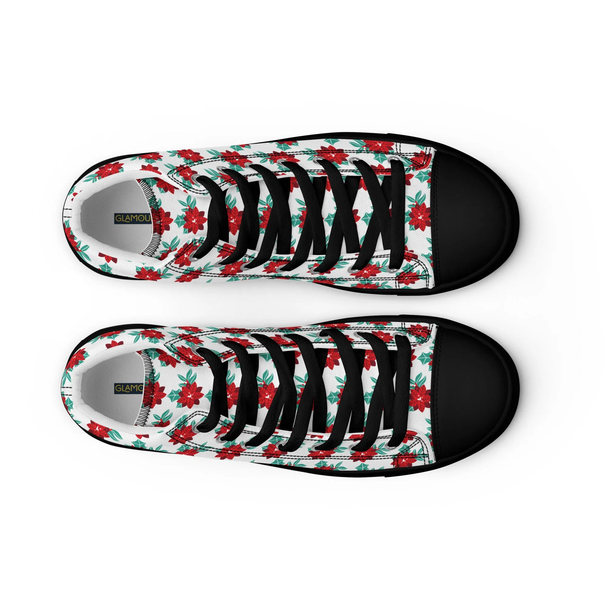 Men Christmas High Top Canvas Shoes (Glamourange Holiday Magic Canvas Shoes For Men - 0017)