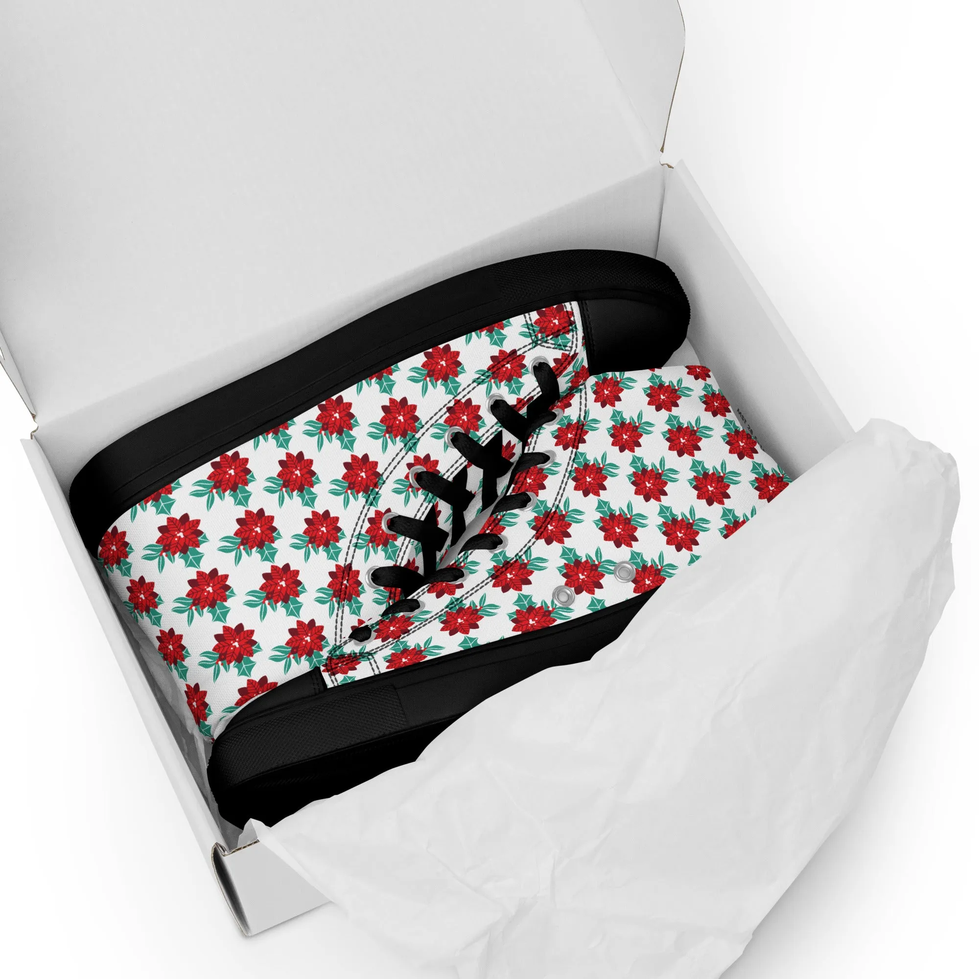 Men Christmas High Top Canvas Shoes (Glamourange Holiday Magic Canvas Shoes For Men - 0017)