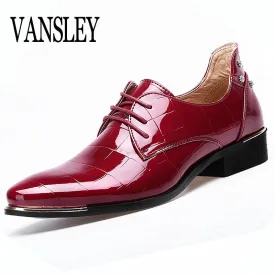 Mens Shoes Large Sizes Pointed Toe Men Red Dress Shoe Formal Shoes Homme Man Italy Dress Oxford Shoes Leather Wedding
