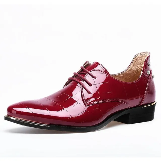 Mens Shoes Large Sizes Pointed Toe Men Red Dress Shoe Formal Shoes Homme Man Italy Dress Oxford Shoes Leather Wedding