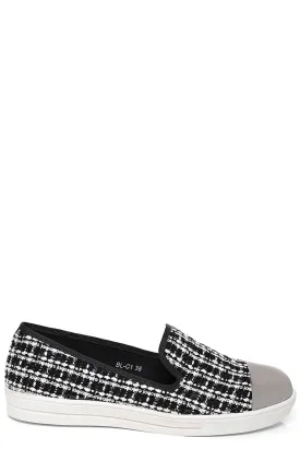 Mirror-Toe Plimsolls in White
