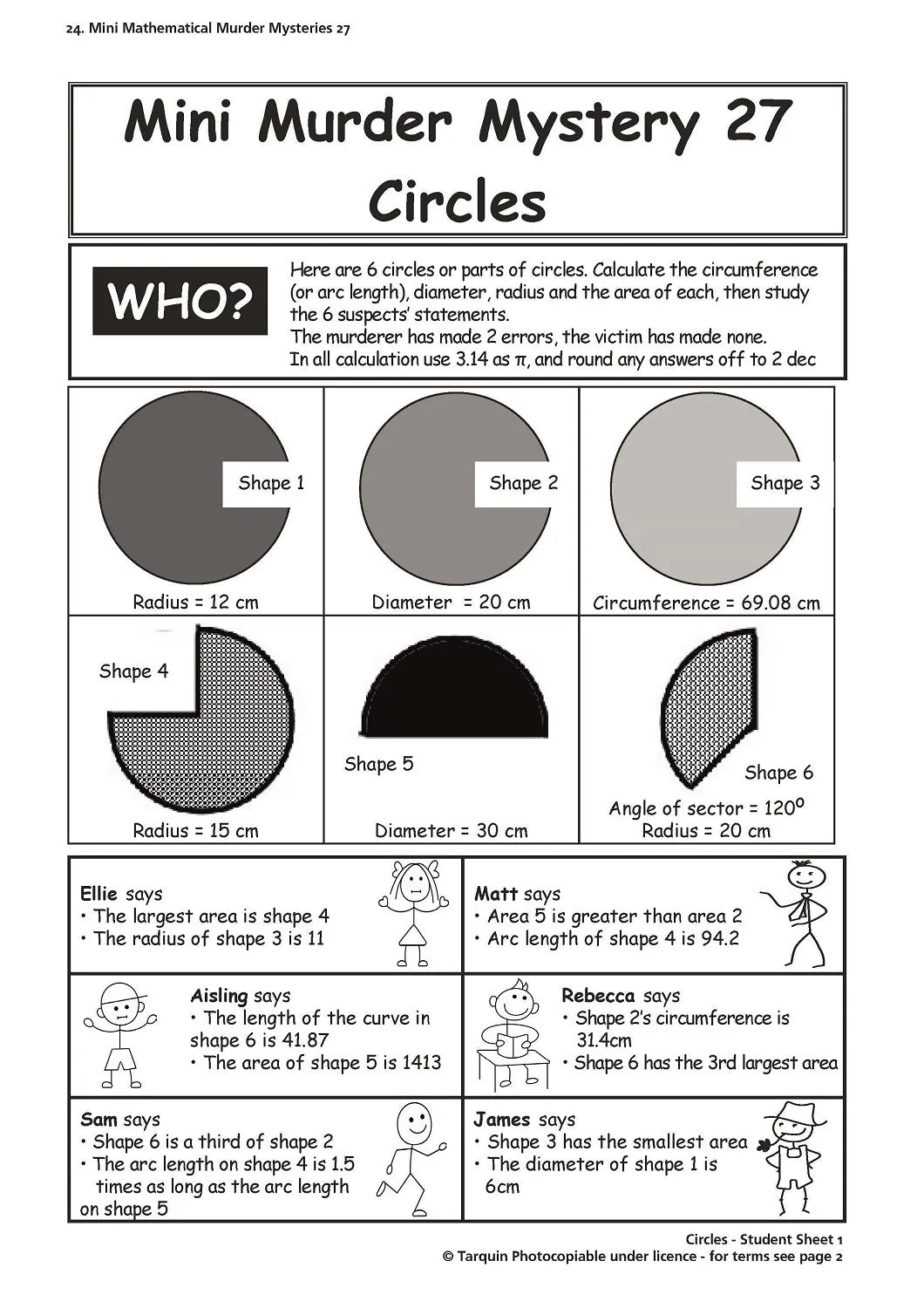 More Mini Mathematical Murder Mysteries
