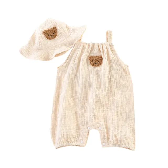 Muslin Bear Romper