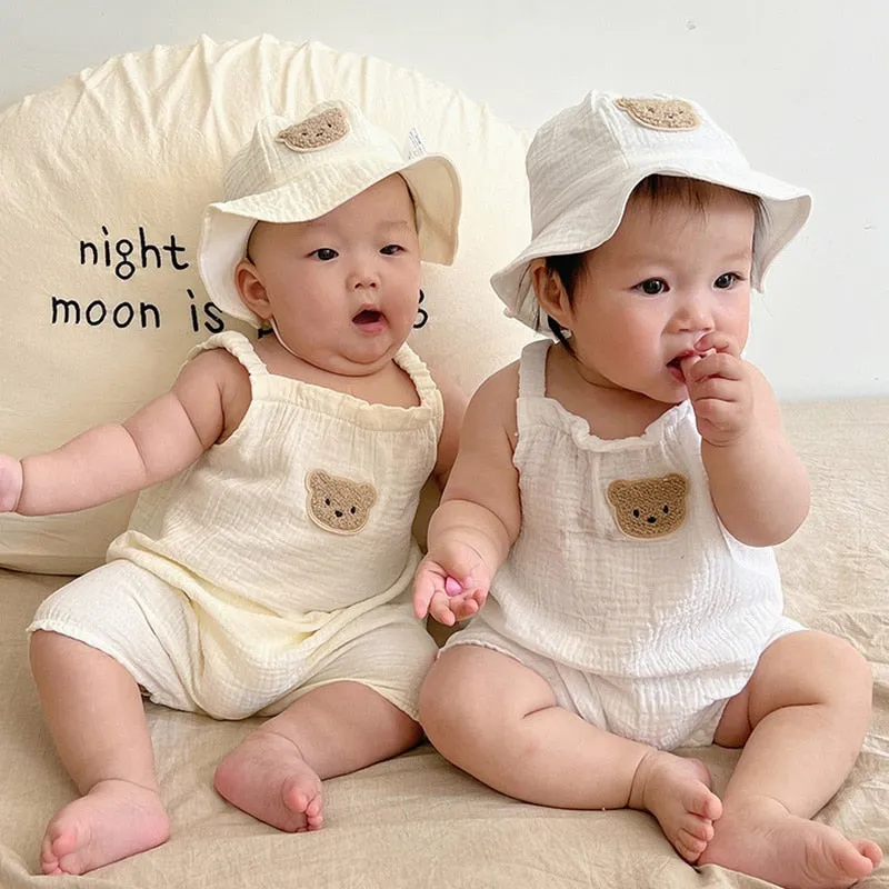 Muslin Bear Romper