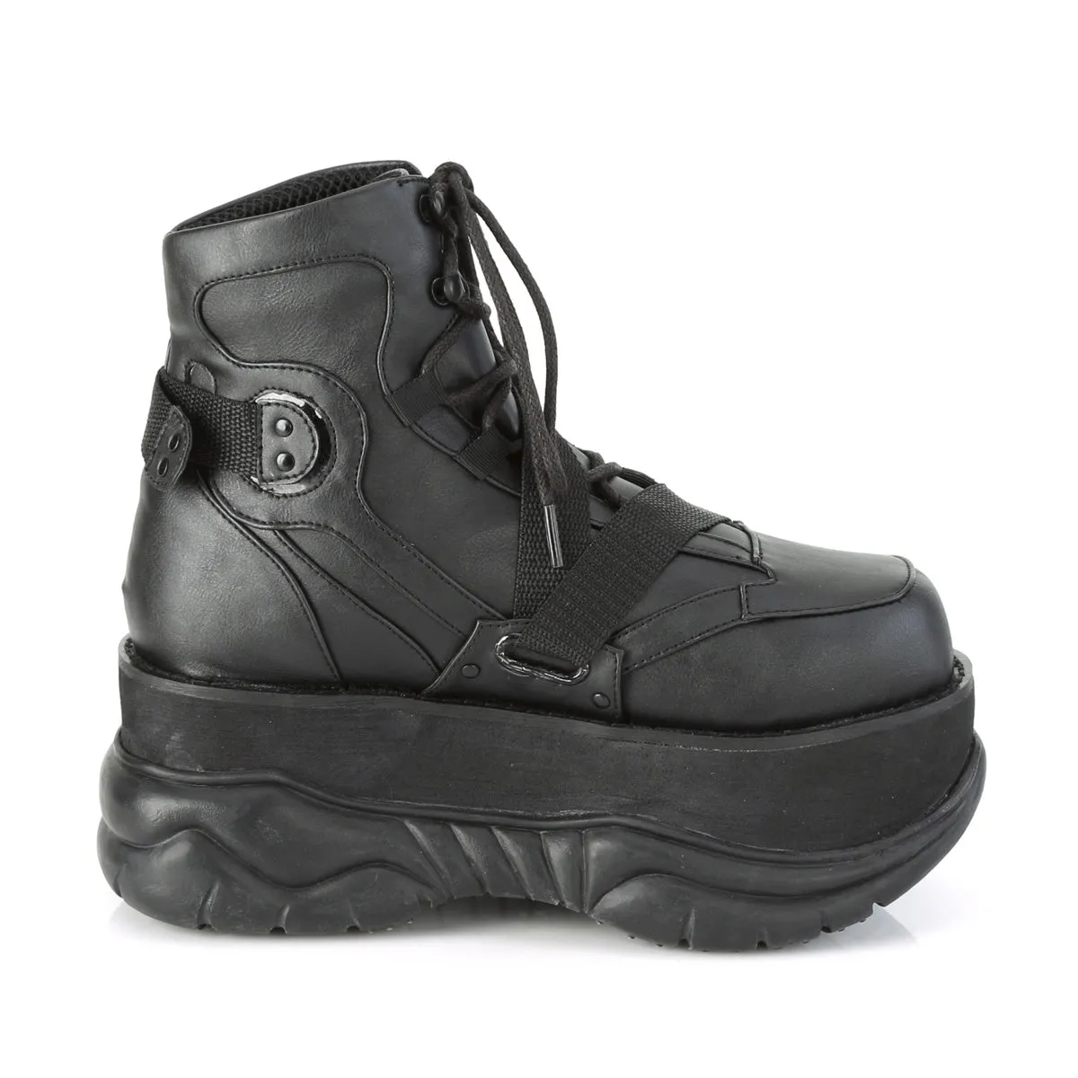 NEPTUNE-181 DemoniaCult Black Vegan Leather Sexy Unisex Platform Shoes & Boots (Alternative Footwear)