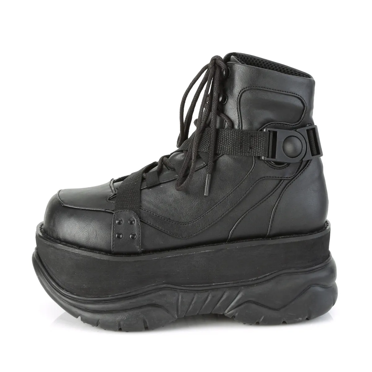 NEPTUNE-181 DemoniaCult Black Vegan Leather Sexy Unisex Platform Shoes & Boots (Alternative Footwear)