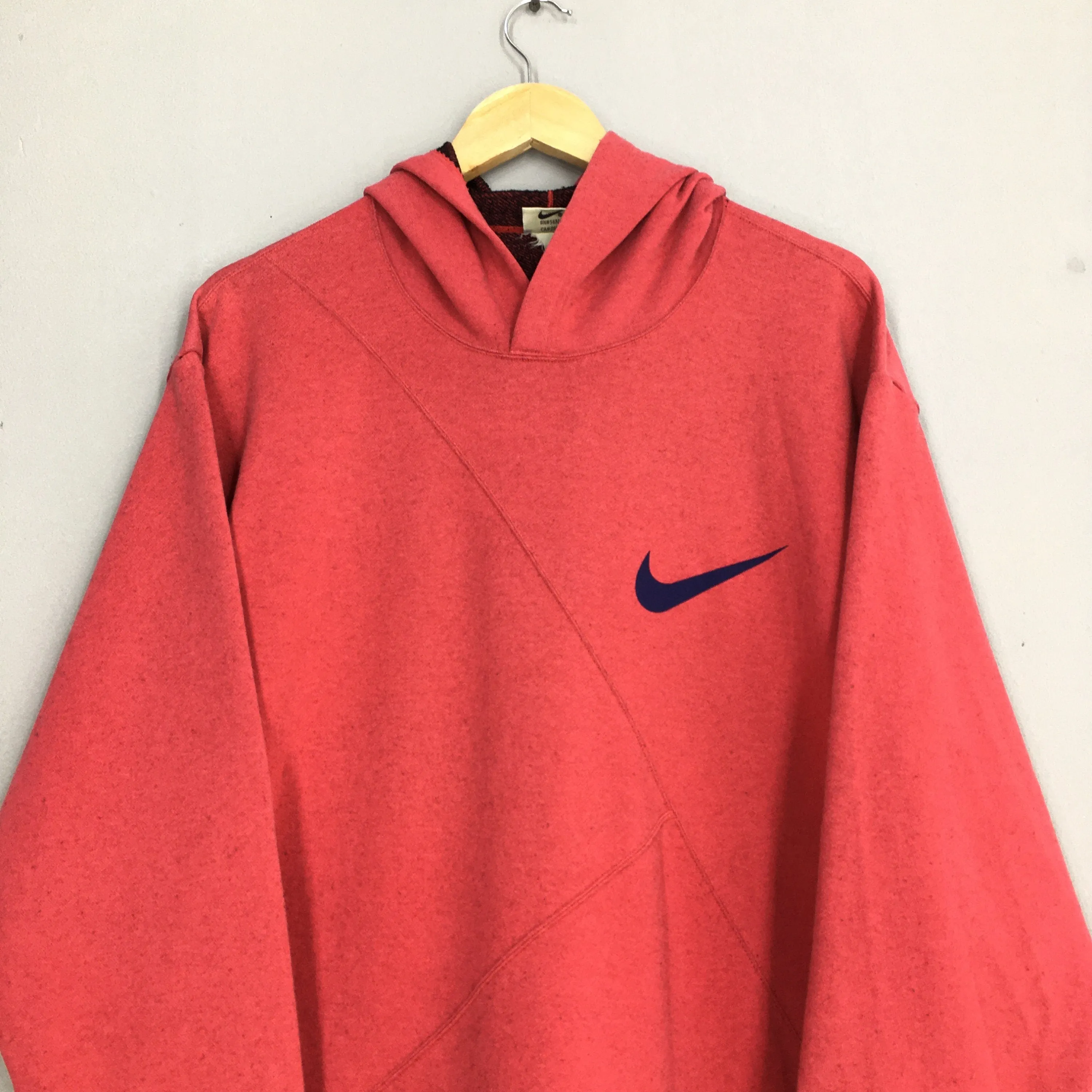 Nike Swoosh Hoodie Sweatshirt Red Medium