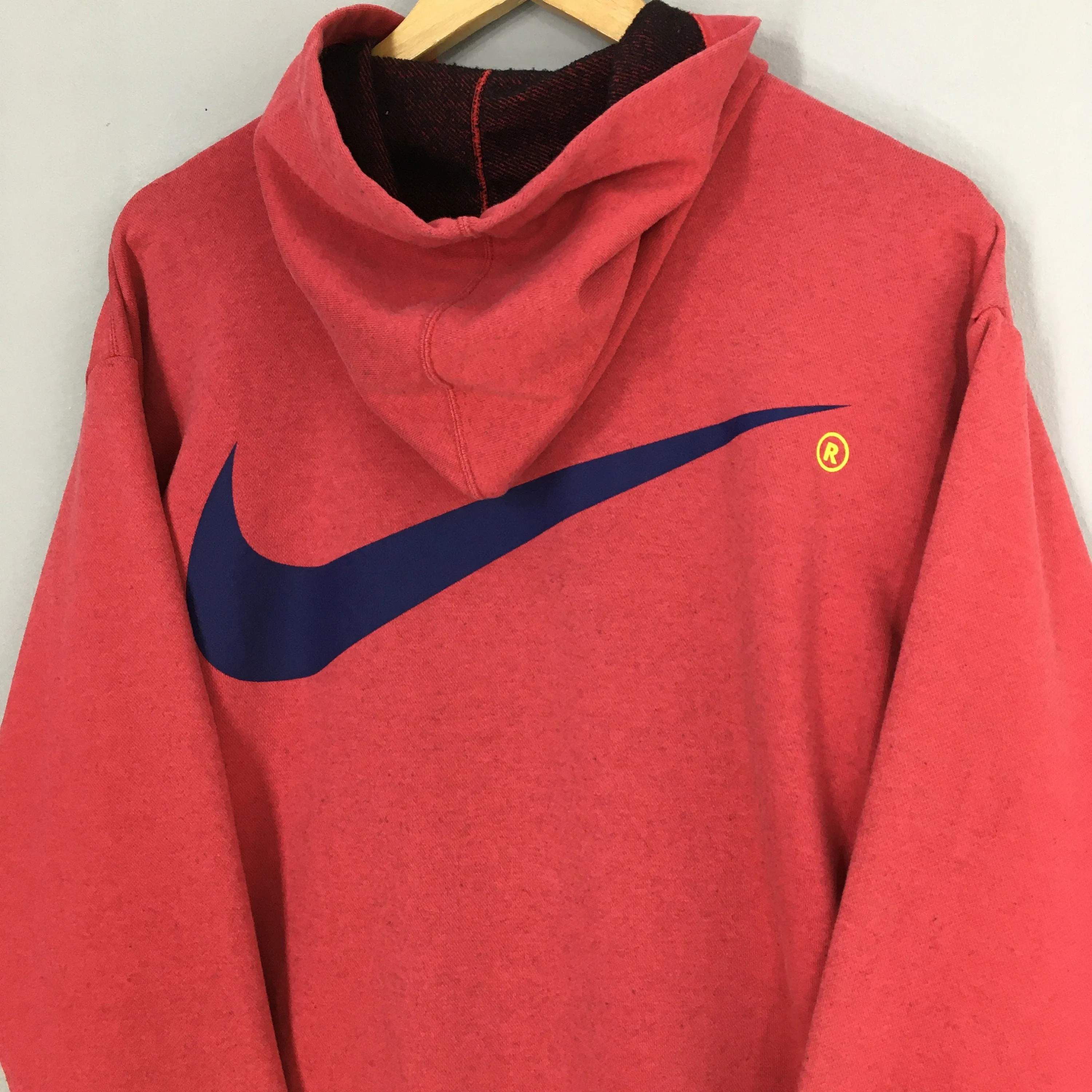 Nike Swoosh Hoodie Sweatshirt Red Medium