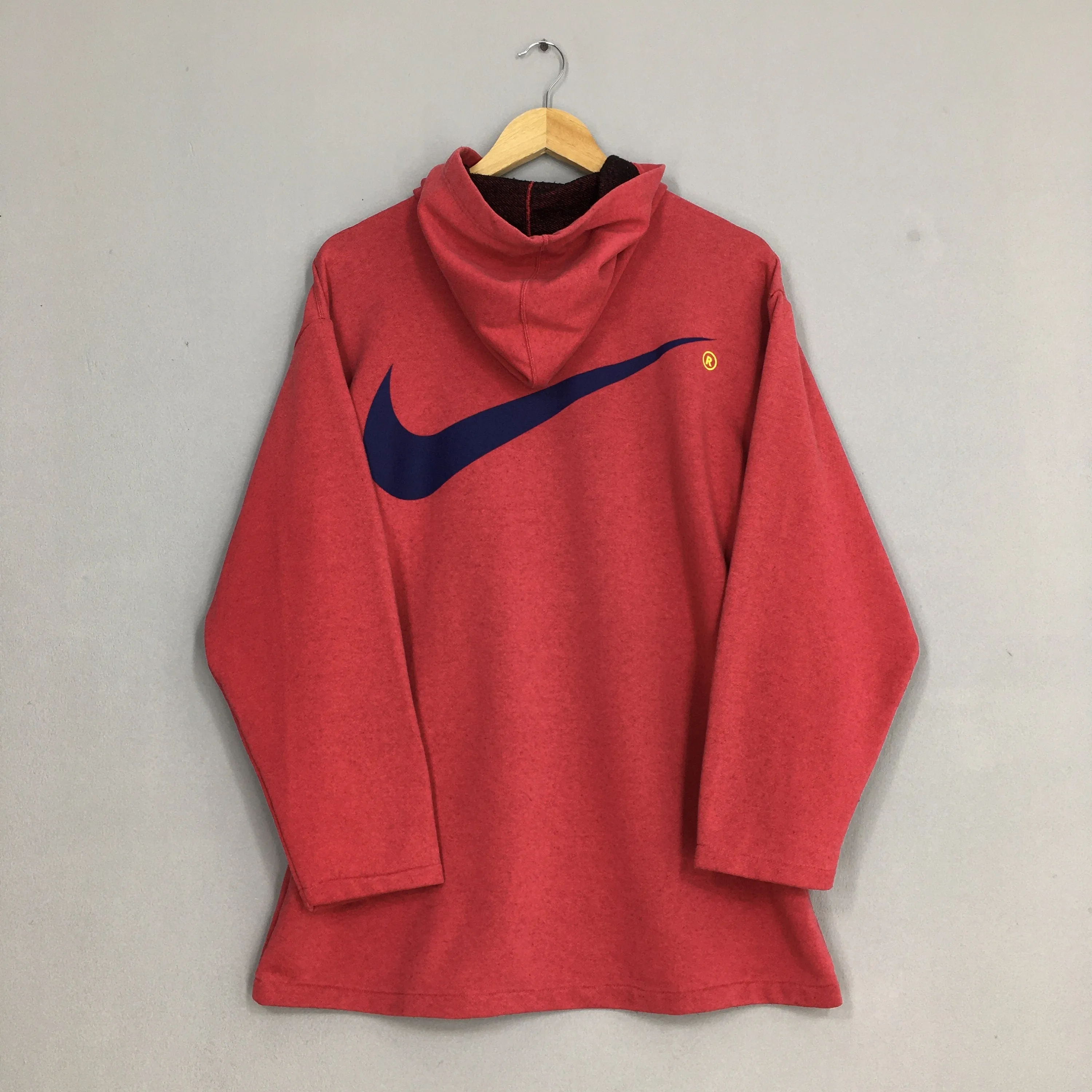 Nike Swoosh Hoodie Sweatshirt Red Medium