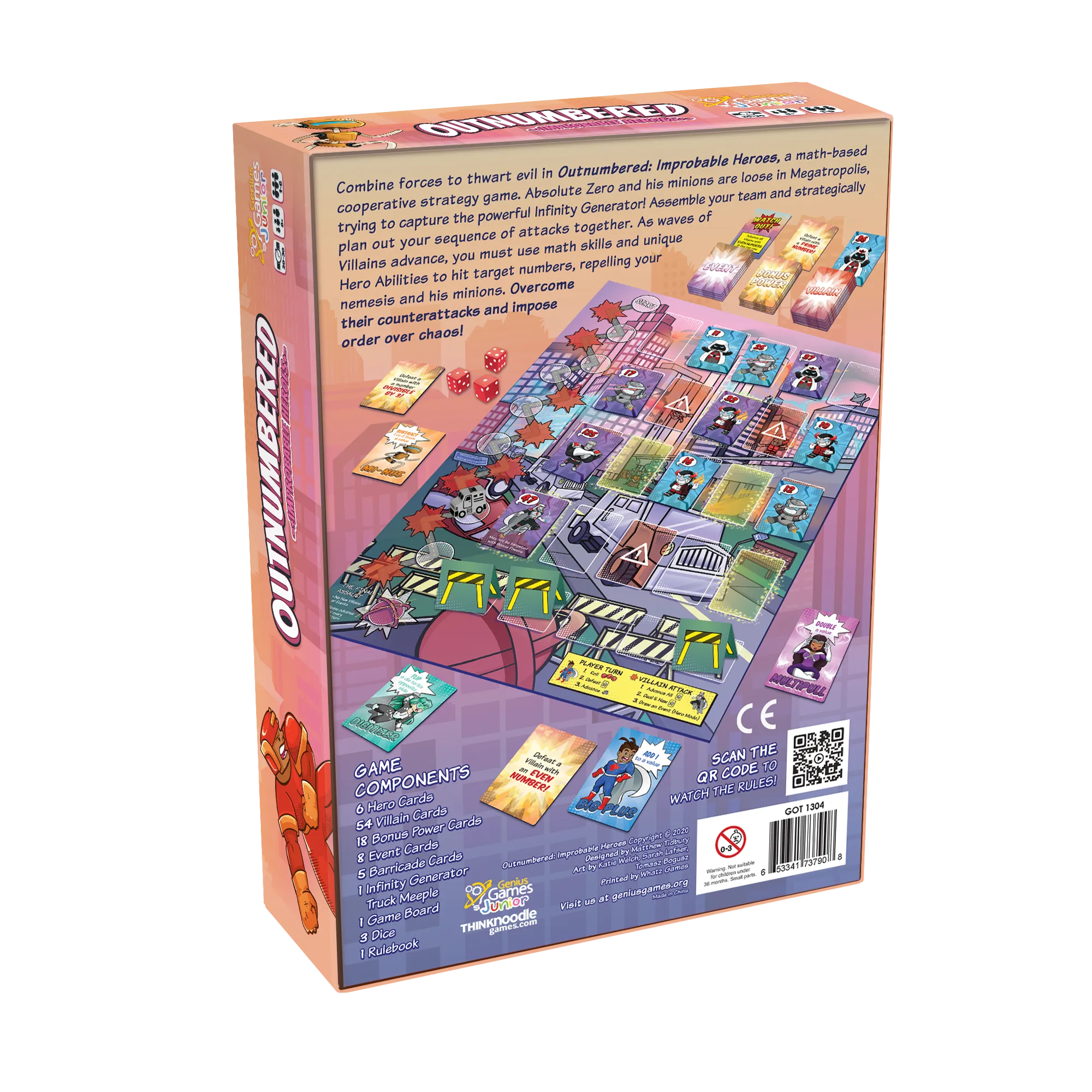 Outnumbered: Improbable Heroes Board Game | MENSA Recommended Cooperative Superhero Math Game | STEM Game to Learn Multiplication & Division