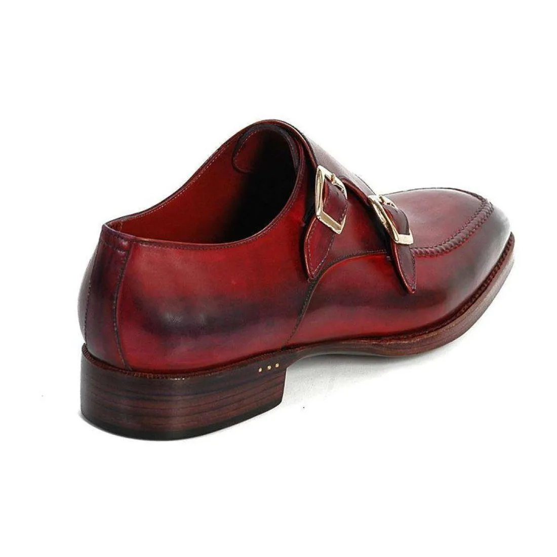 Paul Parkman Handmade Designer Shoes Men's Handmade Designer Shoes Double Monkstrap Black Burgundy Loafers (PM5236)