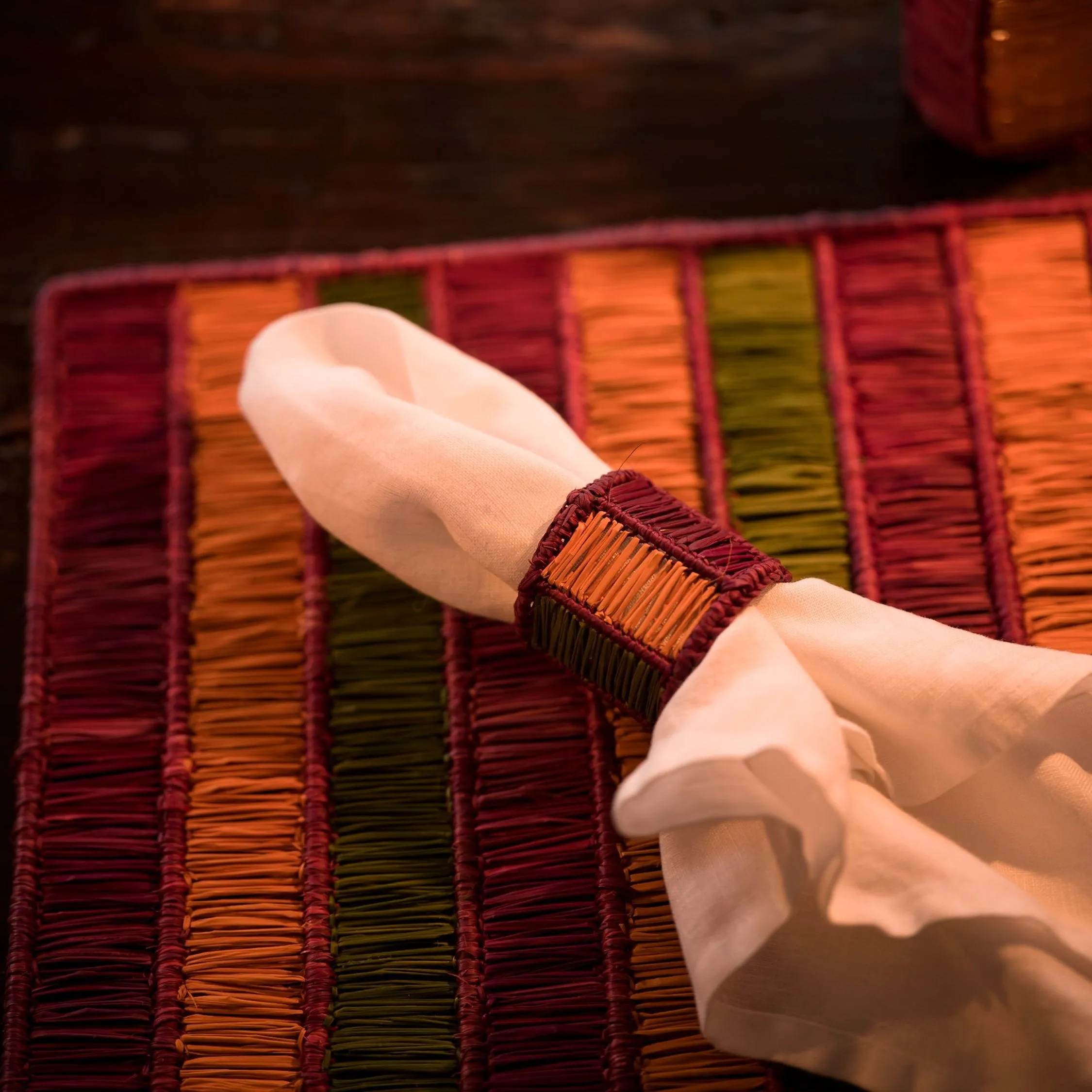 Raya Woven Napkin Rings (Set of 4)