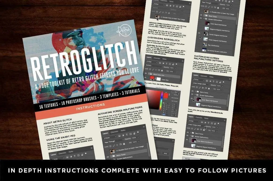 RetroGlitch | Photoshop Glitch Bundle