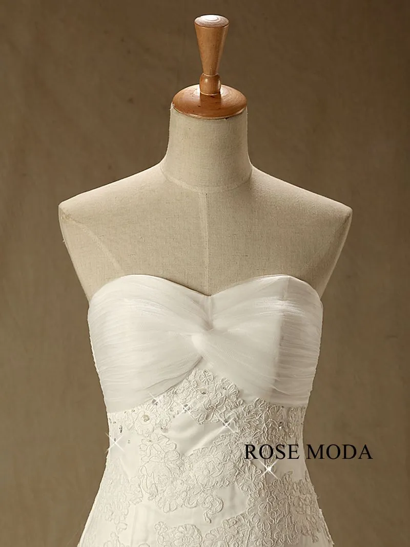 Rosemoda Lace Organza Tiered Mermaid Wedding Dress