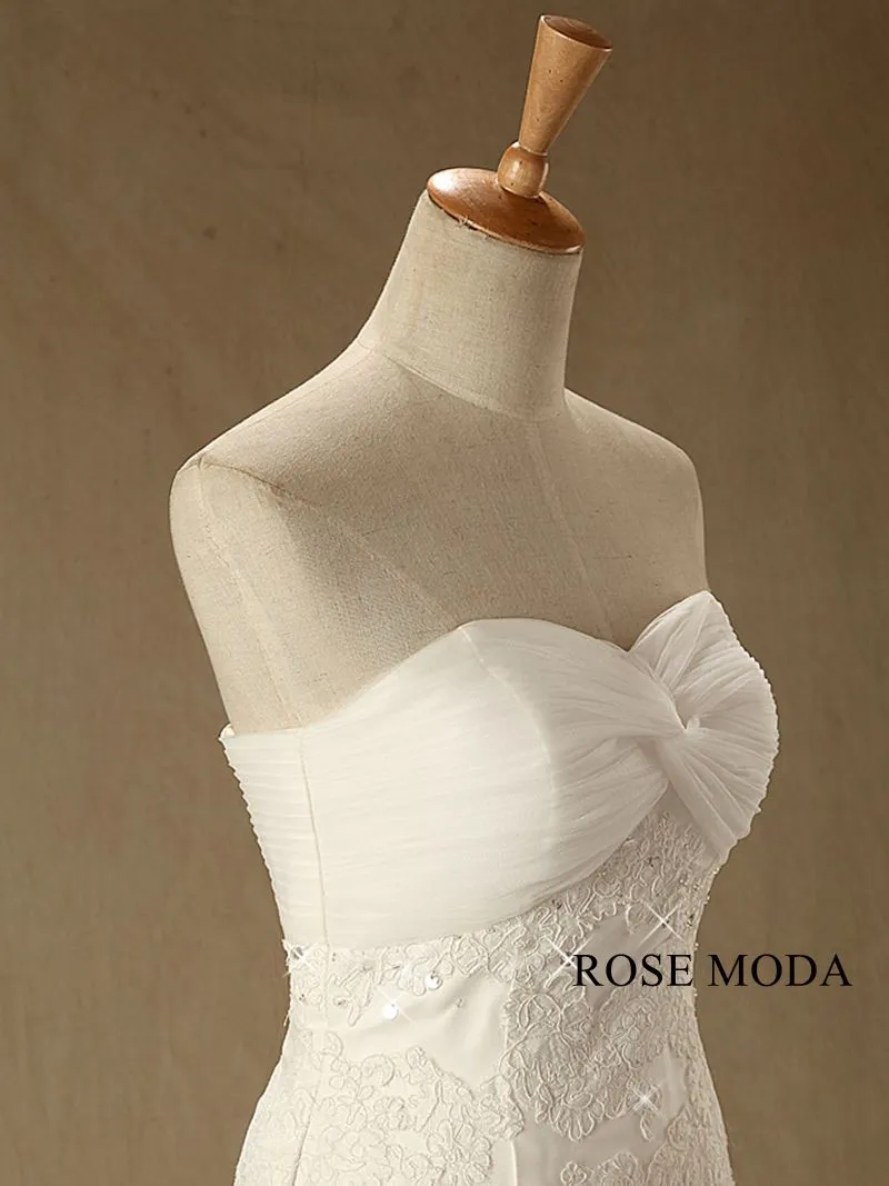Rosemoda Lace Organza Tiered Mermaid Wedding Dress