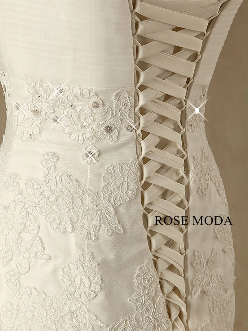 Rosemoda Lace Organza Tiered Mermaid Wedding Dress