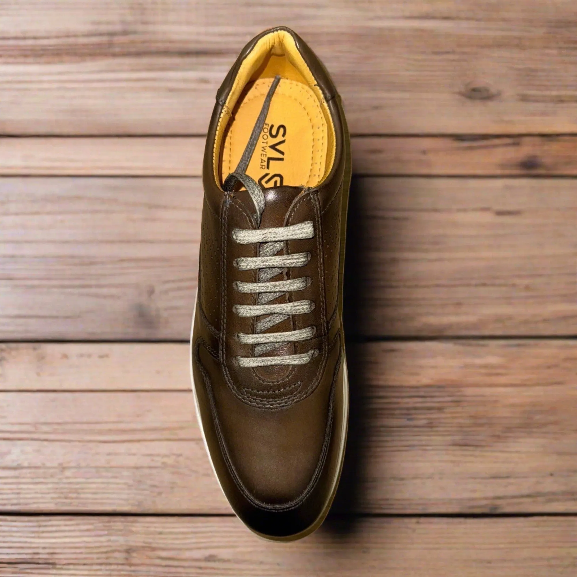 Savelli 5322 Mens Ash Brown Leather Lace Up Shoes