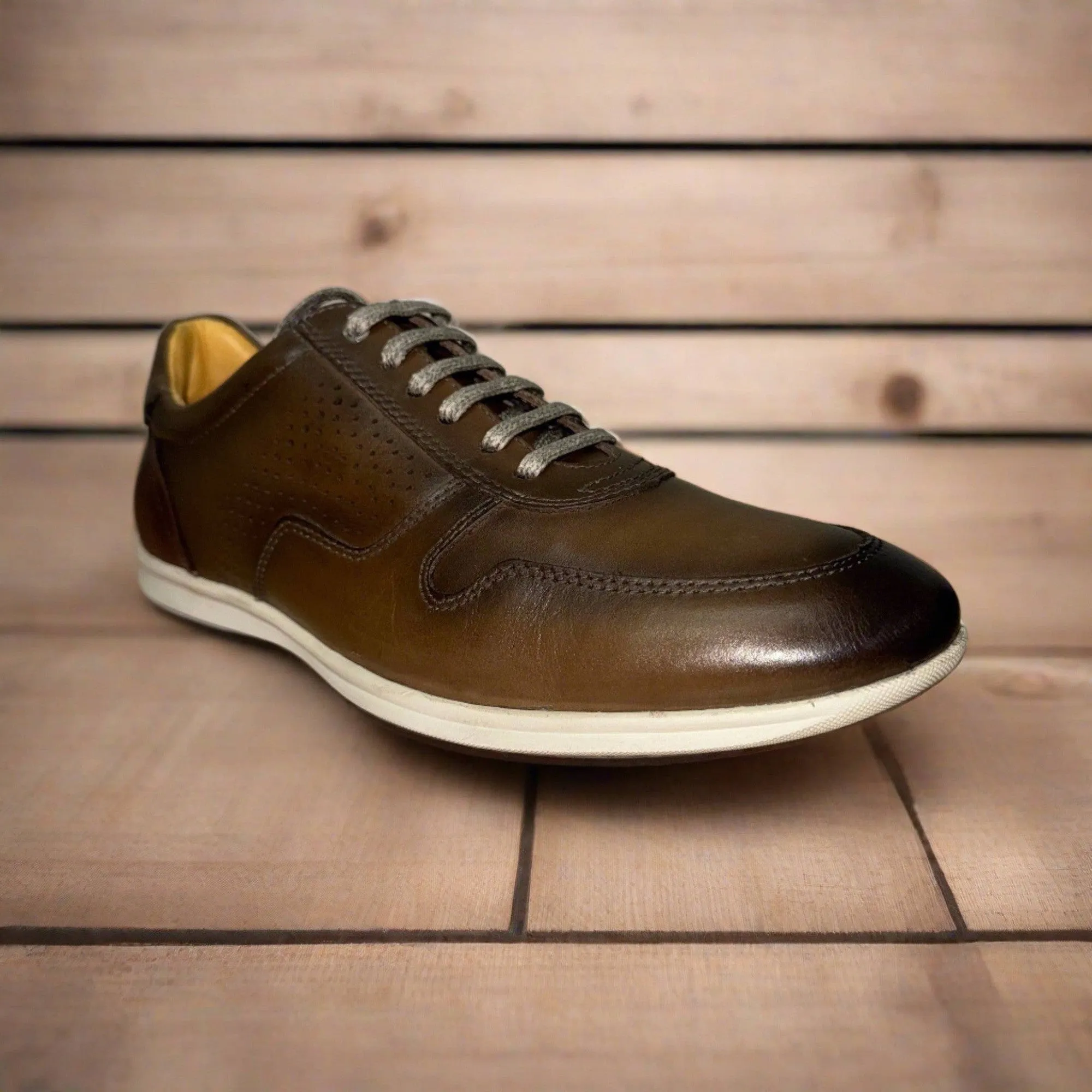 Savelli 5322 Mens Ash Brown Leather Lace Up Shoes