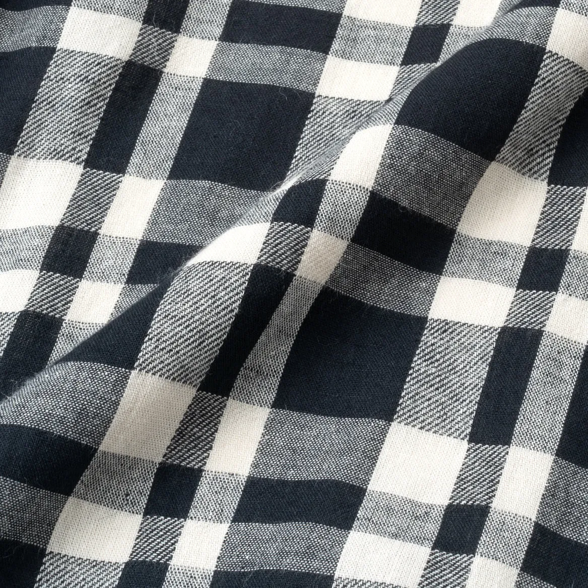 Summer Classic Camp Collar Short Sleeve Shirt - Black White Square