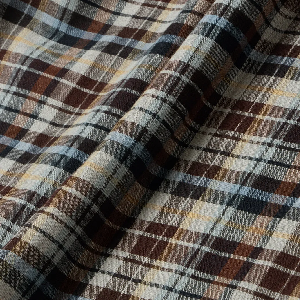 Sunny Vacation Long Sleeve Plaid Shirt - Brown