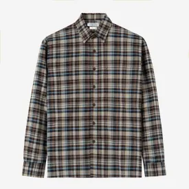 Sunny Vacation Long Sleeve Plaid Shirt - Brown