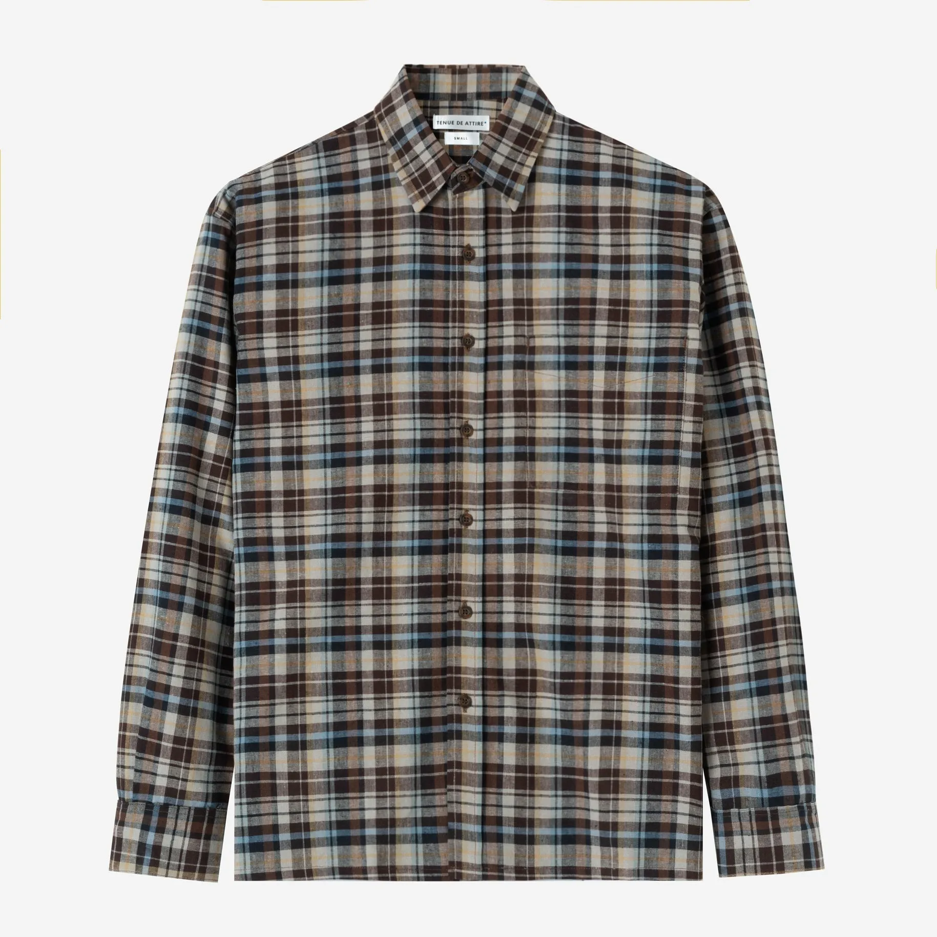 Sunny Vacation Long Sleeve Plaid Shirt - Brown