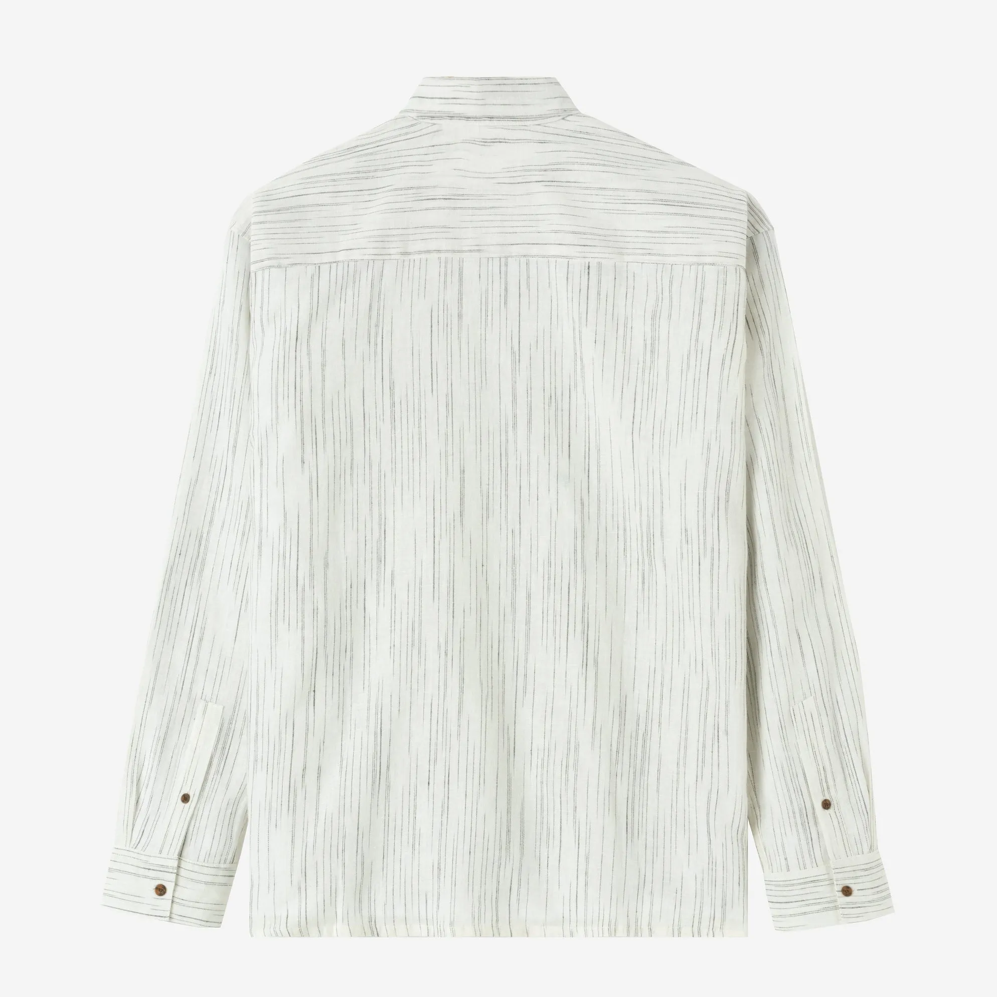 Sunny Vacation Long Sleeve Striped Shirt - White Black