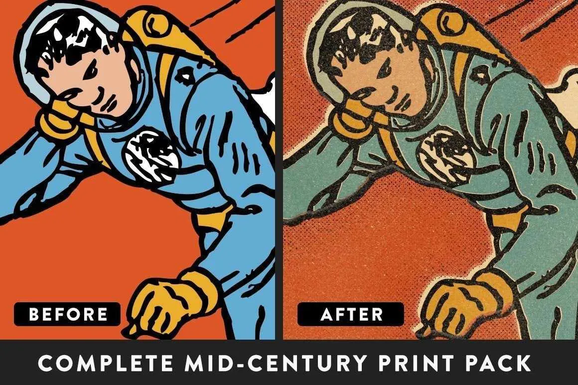 The Mid Century Print Pack Mega Bundle for Adobe Photoshop