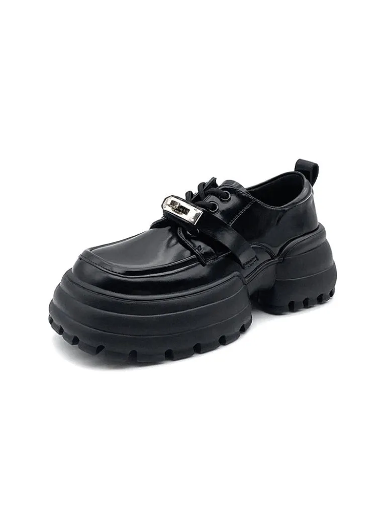 Thomas-100 Patent Leather Lace Up Creepers