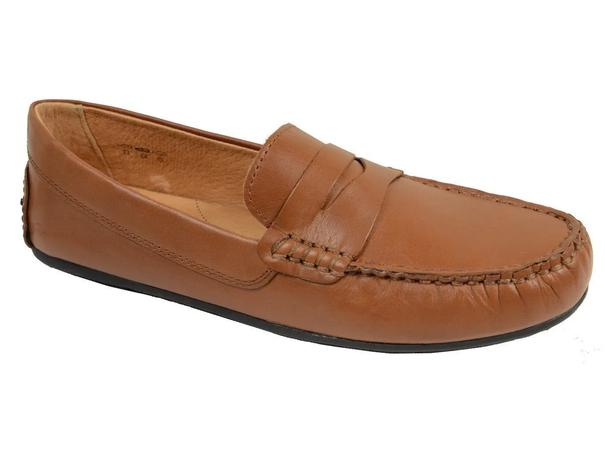Umi 20032 100% Leather and Lining Boy's Loafer Shoes - Driving Penny - Cogn, Man-made Outsole