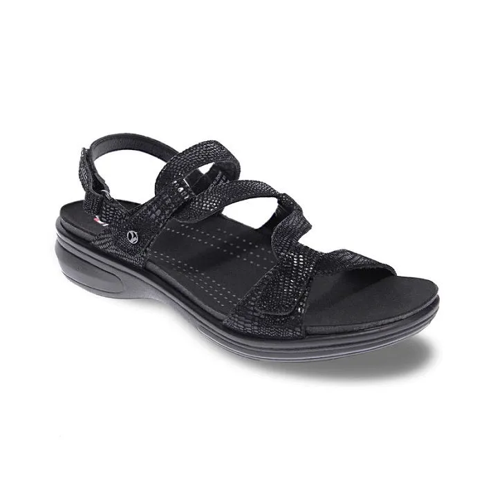 Womens Revere Emerald in Black Lizard