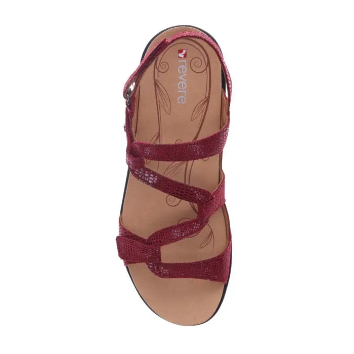 Womens Revere Emerald in Cherry Lizard