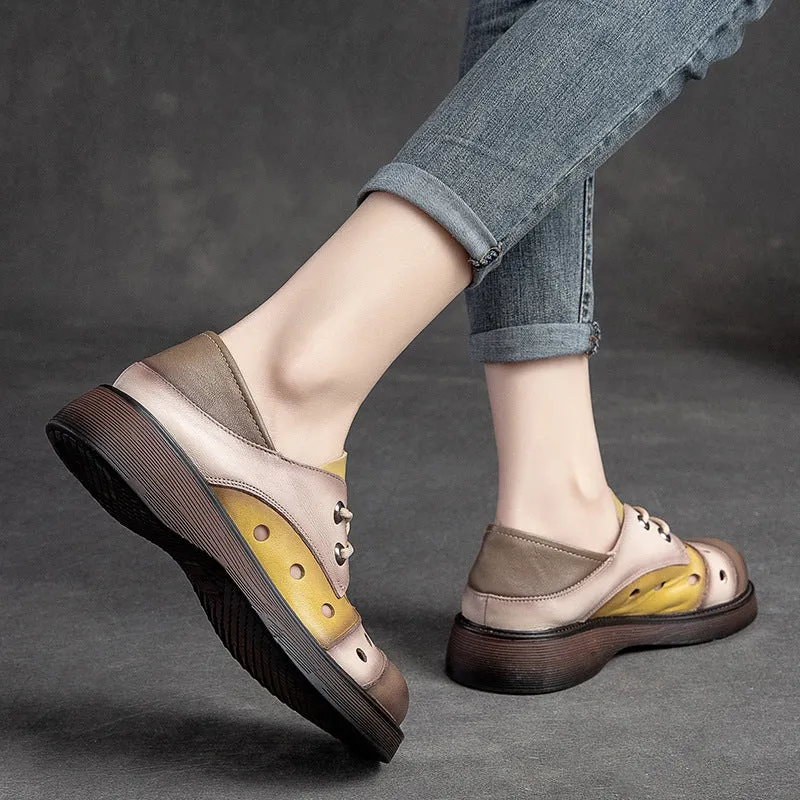Women's Sandals Genuine Leather Mixed Colors Flats Low Casual Shoes