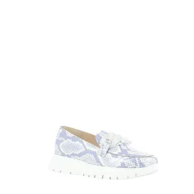 Wonders A-2444 Ladies Spanish Lavender And White Leather Slip On Shoes