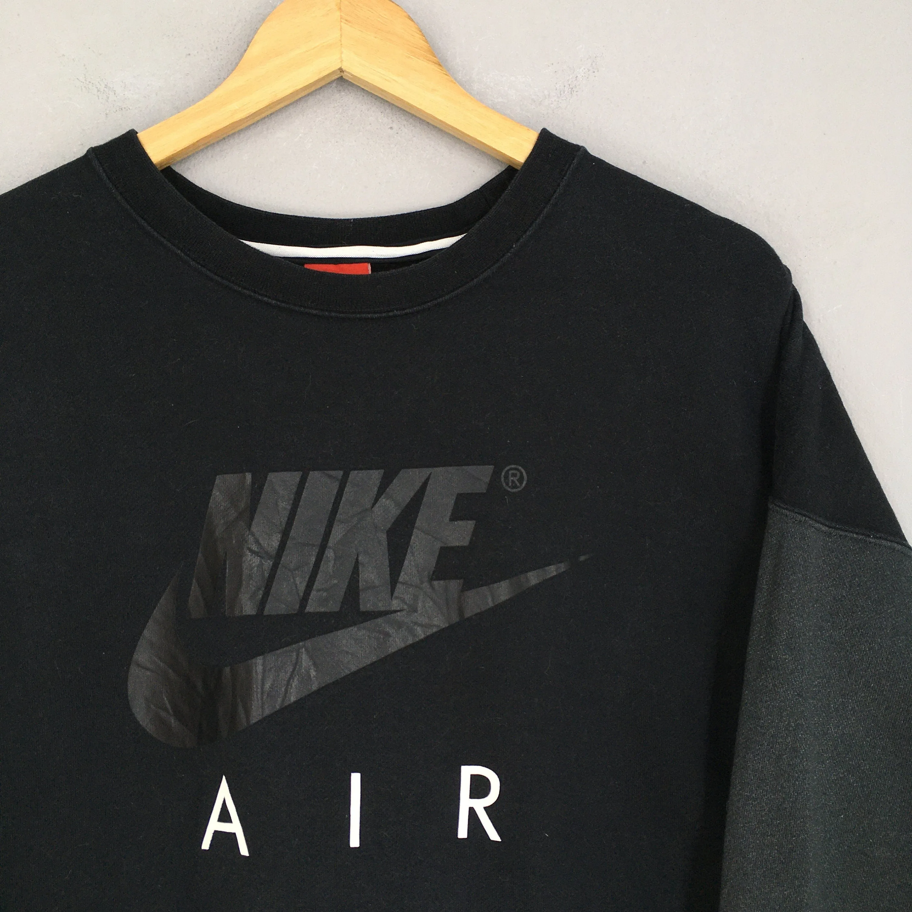 Y2K Nike Swoosh Black Sweatshirt Medium